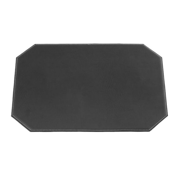 Dacasso Black 17" x 12" Leatherette Cut Corner Placemat HN-1148 - main